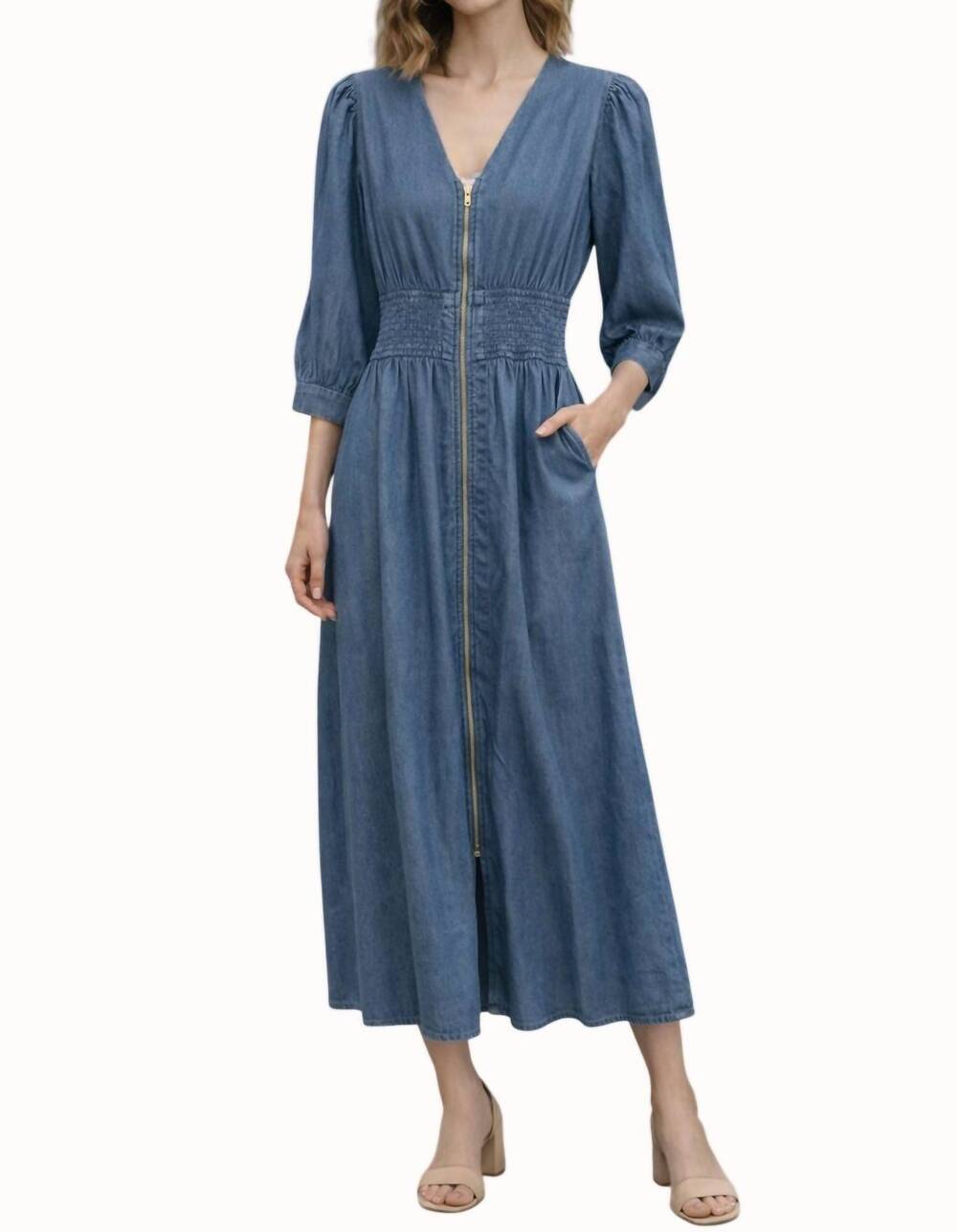 NEW ENTRO antonella dress in blue